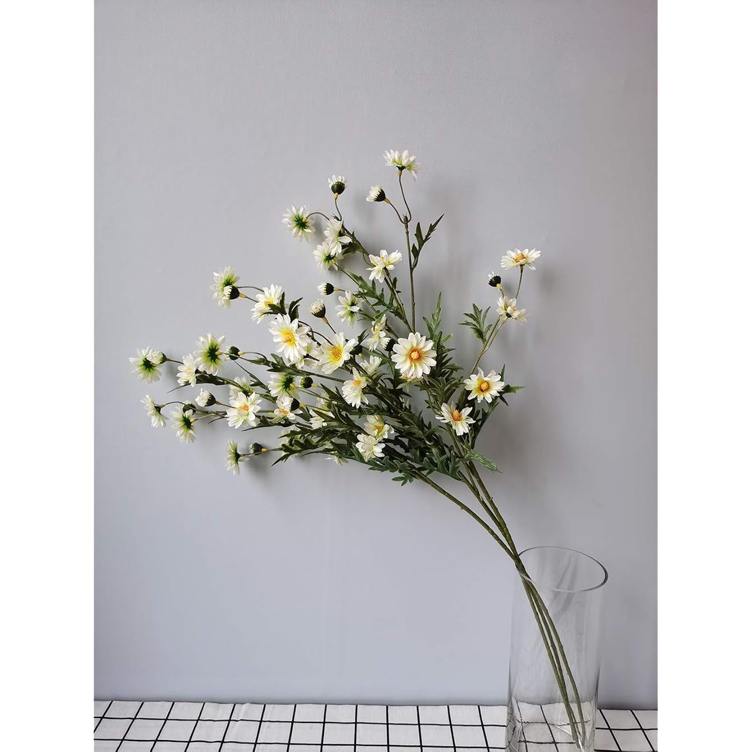 3 Bouquet Artificial Daisy Chamomile Fake Silk Marguerites Flowers Home Hotel Office Garden Craft Art Decor Long Stem 29'' High White