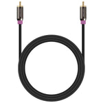 FosPower Subwoofer Cable (10 FT) RCA to RCA Audio Stereo Cable, Male to Male - Dual Shielded Cord | 24K Gold Plated Connector | Corrosion Resistant | Clean Sounding Signal