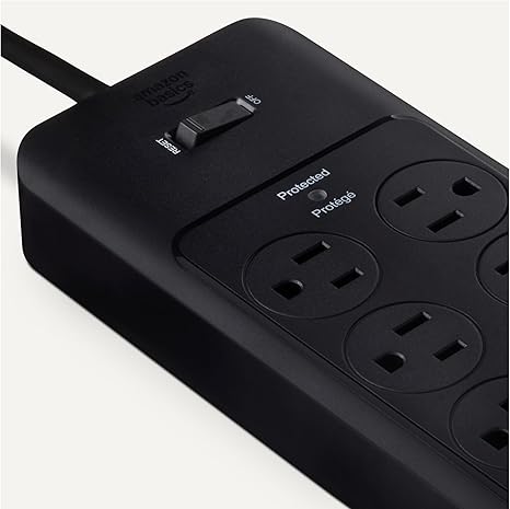 12 Outlet Surge Protector Power Strip 8FT Extension Cord 4000J Heavy Duty for Home Office Gaming