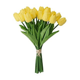 Mikasa Artificial Tulip Bouquet, Realistic Artificial Flowers, 20 Piece 13 Inch, Yellow