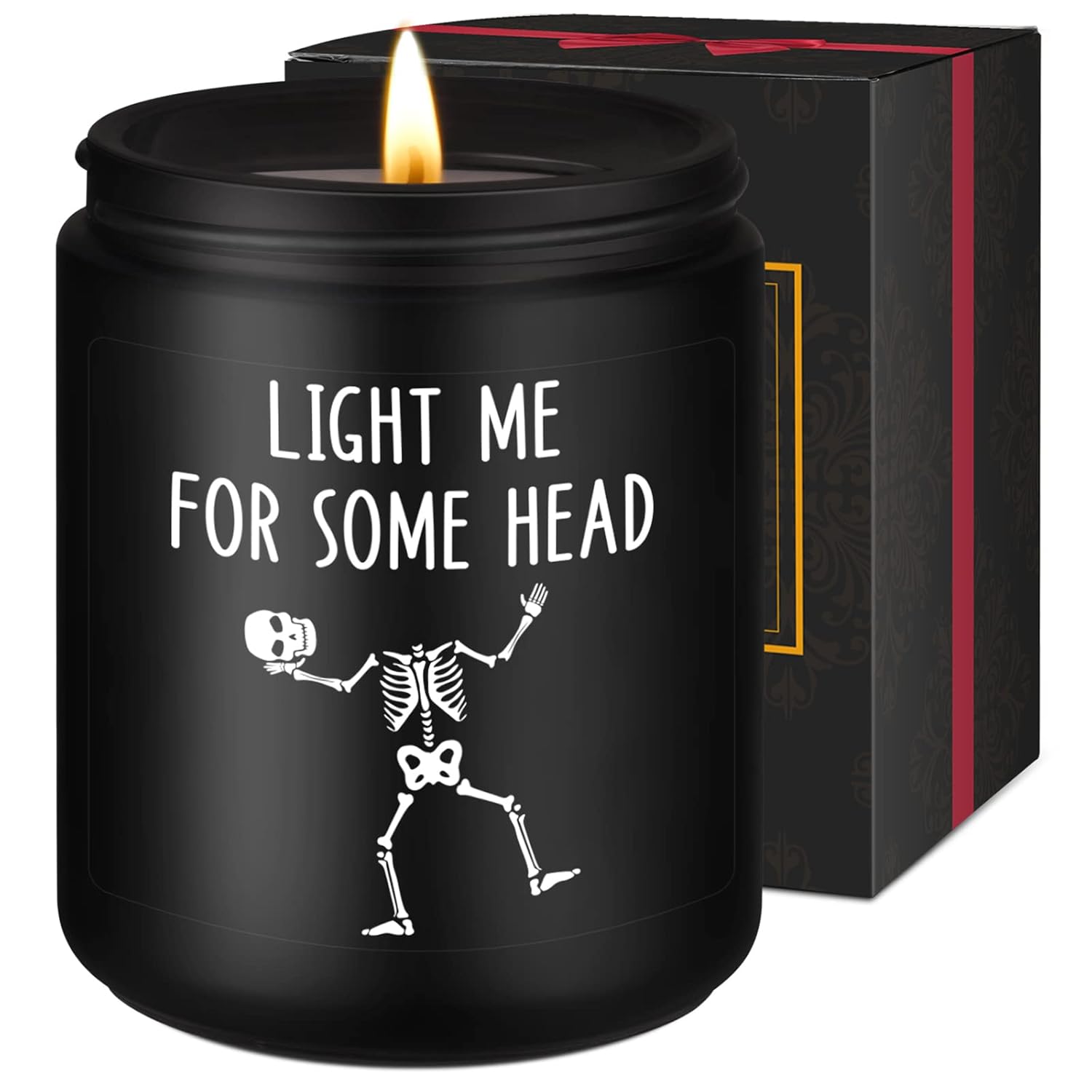 Candle Gifts For Bf, Bf Gifts, I Love You Presents For Him - Situationship, Valentines, Spooky Birthday, Goth, Boo Basket Stuffers, Anniversary Funny Skull Presents For Boyfriend Husband