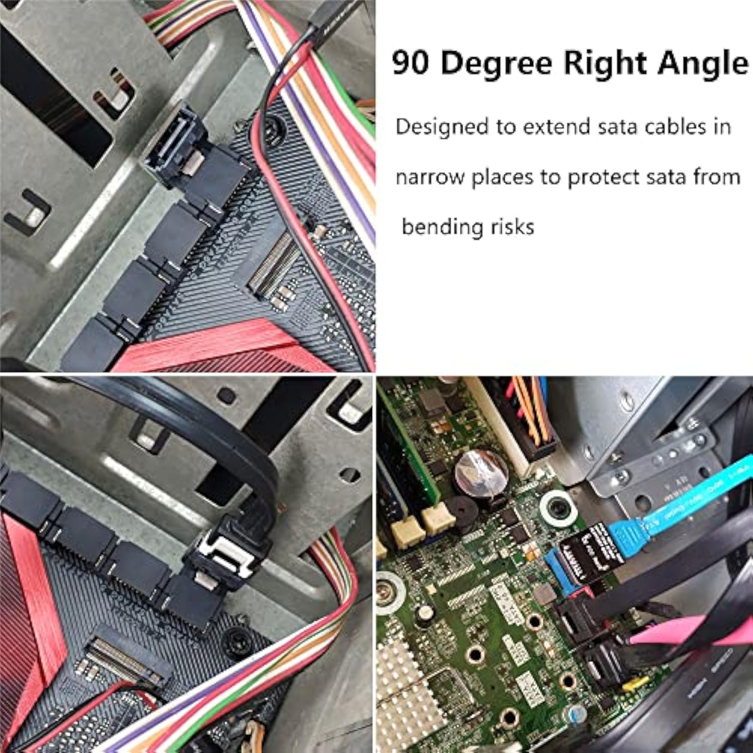 Right Angle Sata 7Pin Female To 7Pin Male Adapter,90 Degree Sata 7Pin Converte