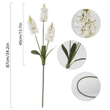 5Pcs White Snapdragon Artificial Flowers 34" Long Stem Silk Delphinium Flower White Fake Hyacinth Flowers For Wedding Table Centerpieces Home Party Outdoor Decoration(White)