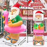 Christmas Inflatables Outdoor Decorations 6Ft Hawaii Santa Claus Cute Blow Up Xmas Decoration With Led Lighted Inflatabl