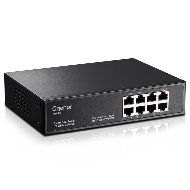 8 Port Gigabit Poe Switch, Unmanaged Desktop/Rackmount Poe, Plug And Play, 120