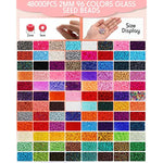 Bead Loom Kit For Adults 48000 Pcs Beading Loom Supplies With 96 Color 2 Mm Glass Seed Bead Bracelets Christmas Jewelry Earring Making Tools Gifts For Girls Diy Craft