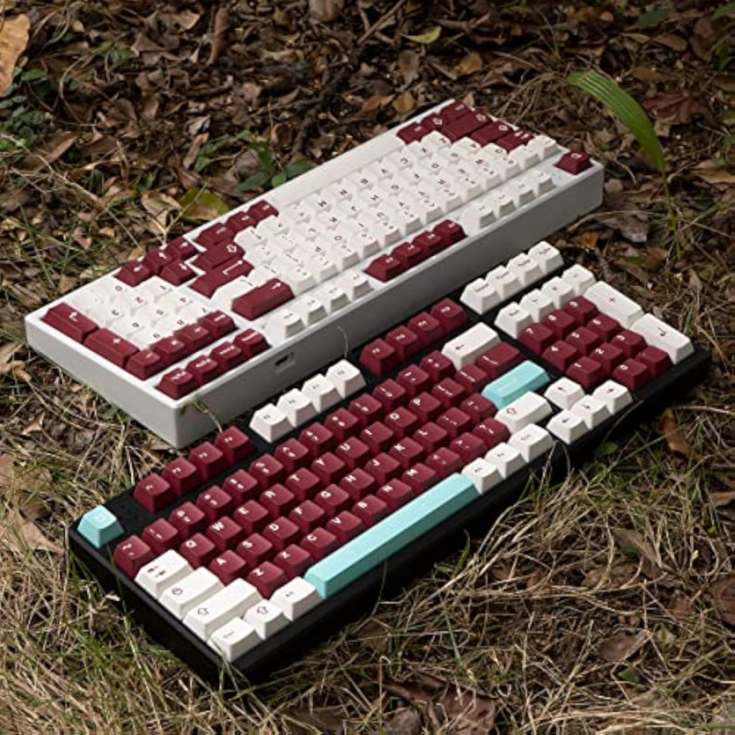 White Purple Keycaps Set Cherry Profile Doubleshot Custom Keyboard Keycaps 253