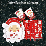 200 Pieces Christmas Santa Party Supplies Tableware Set Include Disposable Paper Plates Cups Napkins Cutlery Straws With Merry Christmas Ho Ho Ho Santa For 25 Guests Dinnerware Holiday