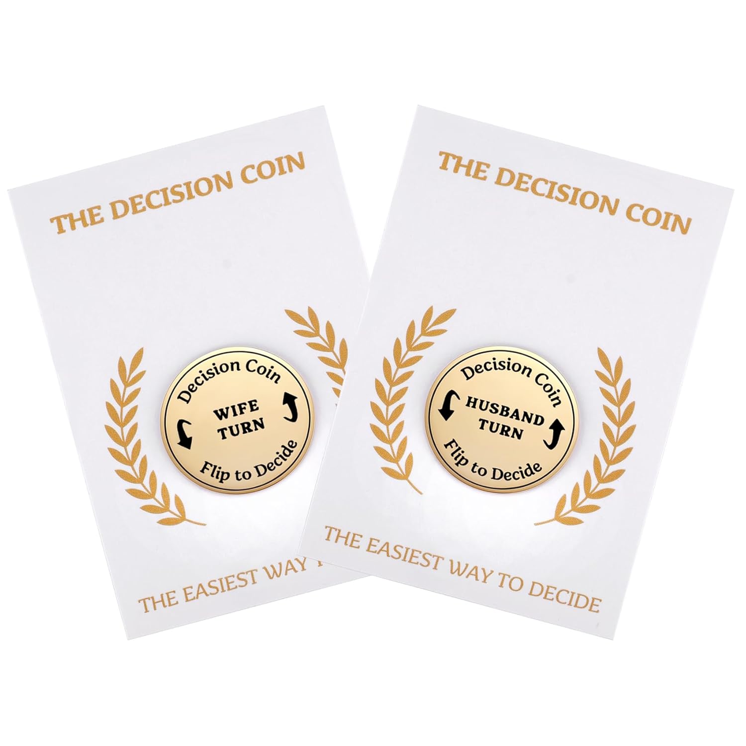 2Side Couple Decision Maker Gift, Funny Anniversary Date Night Token Gifts For Husband Wife, Newlyweds' Flip Coin Keepsake, Romantic Gift For Married Couples' Christmas, Birthday, Wedding Day