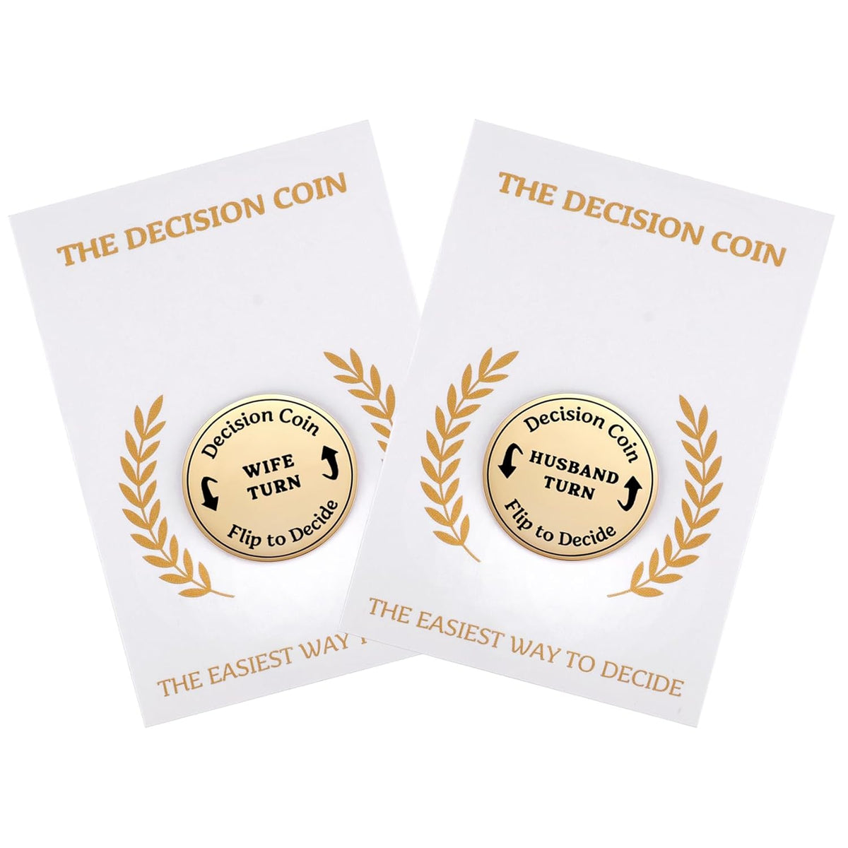 2Side Couple Decision Maker Gift, Funny Anniversary Date Night Token Gifts For Husband Wife, Newlyweds' Flip Coin Keepsake, Romantic Gift For Married Couples' Christmas, Birthday, Wedding Day