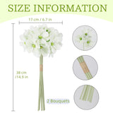 2 Bouquets Cosmos Artificial Flowers Faux White Daisies Silk Wildflowers With Stems For Wedding Party Home Kitchen Garden Indoor Decor(White)