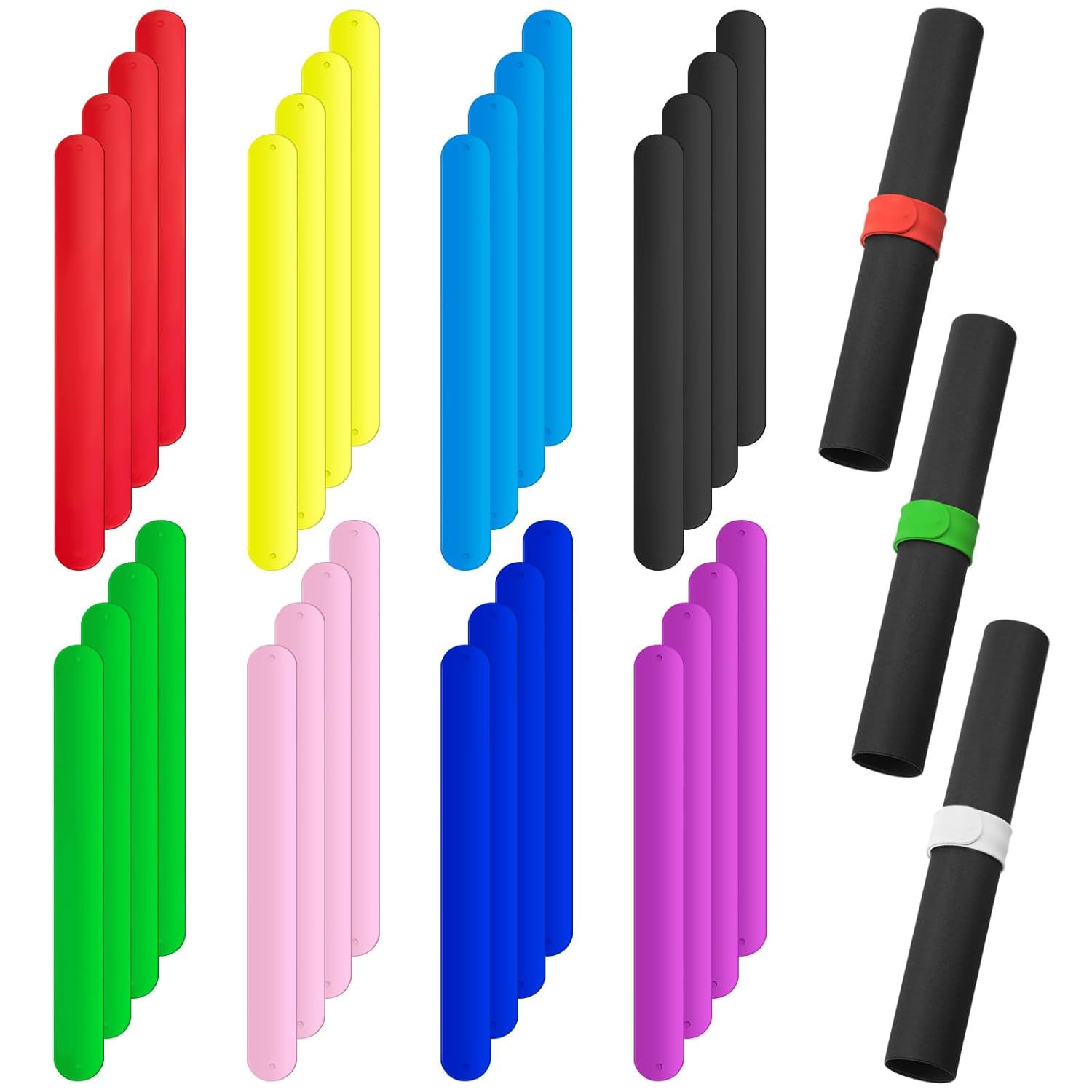 32 Pcs Wrapping Paper Roll Holder Clips Silicone Covered Metal Strips Flip 1 X 9 In Poster Holder Slap Band For Christmas Wedding Graduation Gift Wapping