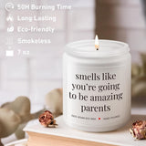 New Parents Gifts For Couples, New Mom & Dad - Funny Christmas, Pregnancy, Gender Reveal Gifts For Parents To Be, Expecting Mom, Lavender Scented Candle
