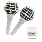 2 Pcs Bride Wedding Handle Foam Flower Rack, Wedding Bouquet Artificial Flowers, With 50 Pcs Plastic Diamond Pin.