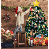 51 X 31 Inch Christmas Tree Bulletin Board Decoration Large Paper Christmas Tree With Fairy Light Xmas Wall Decor For Classroom Home Office Window Chalkboard Cardboard