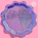 Purple Holographic Foil Plates - 25 Pack | Happy Birthday Party Decorations, Holiday Party, Cool Cake Plates, Purple Bachelorette Disposable Party Plates