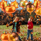 15Pcs Fall Balloons Orange Brown Pumpkin Maple Leaf for Thanksgiving Baby Shower Party