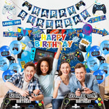 Video Game Birthday Decorations Balloons - 33 Pcs Banner Gaming Party Supplies Backdrop Game Controller Balloon Banner Cake Topper Hanging Swirls For Boys Child Birthday Party Game Theme Celebration
