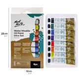 Oil Paint Set Water Mixable 8X18Ml, Titanium White,Mid Yellow,Orange,Cadmium Red,Phthalo Green,Cobalt Blue,Ultramarine Violet,Ivory Black