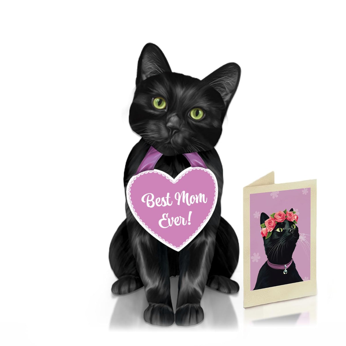 Pop Up Pet Cards, Black Cat, Gifts For Cat Lovers, Gifts For Mom With Mother'S Day Accessory Sheet, Notecard & Envelope, 3D Popup Greeting Card, Mother'S Day Cards