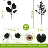 40 Pcs Artificial Black Eucalyptus Stems, Fake Eucalyptus Leaves Branches Bouquet For Flower Arrangement Diy, Black Silk Flowers For Home Halloween Farmhouse Decor