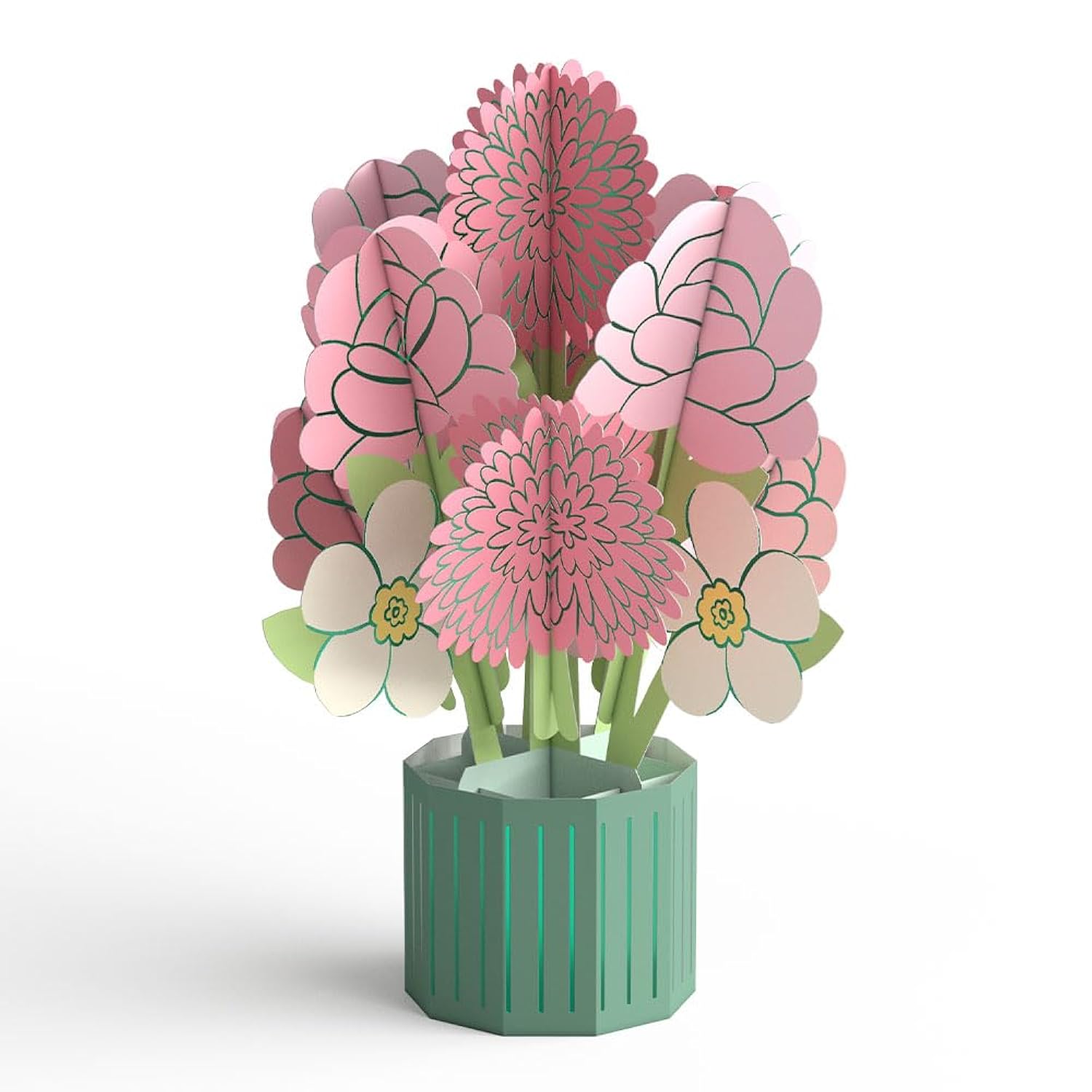 Love Pop-Up Card With Mini Bouquet For Her And Him - 3D Greeting Cards For Boys, Girls, Men, Women - Blossom Flower Shop - 5" X 7" Card - Blank Notecard & Envelope Included
