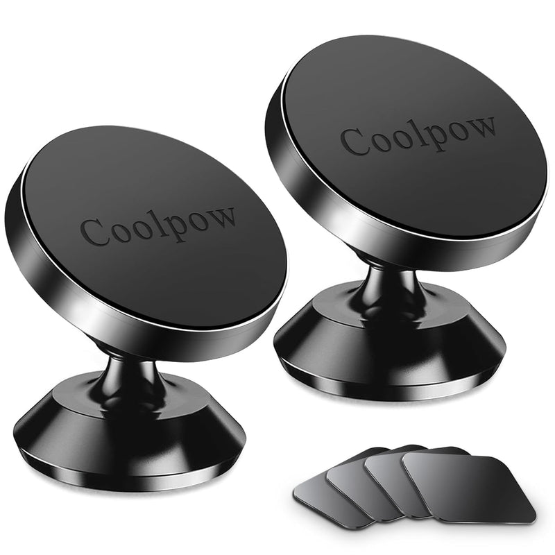 2-Pack Magnetic Phone Holder for Car, Strong Magnet, 360° Rotation Mount