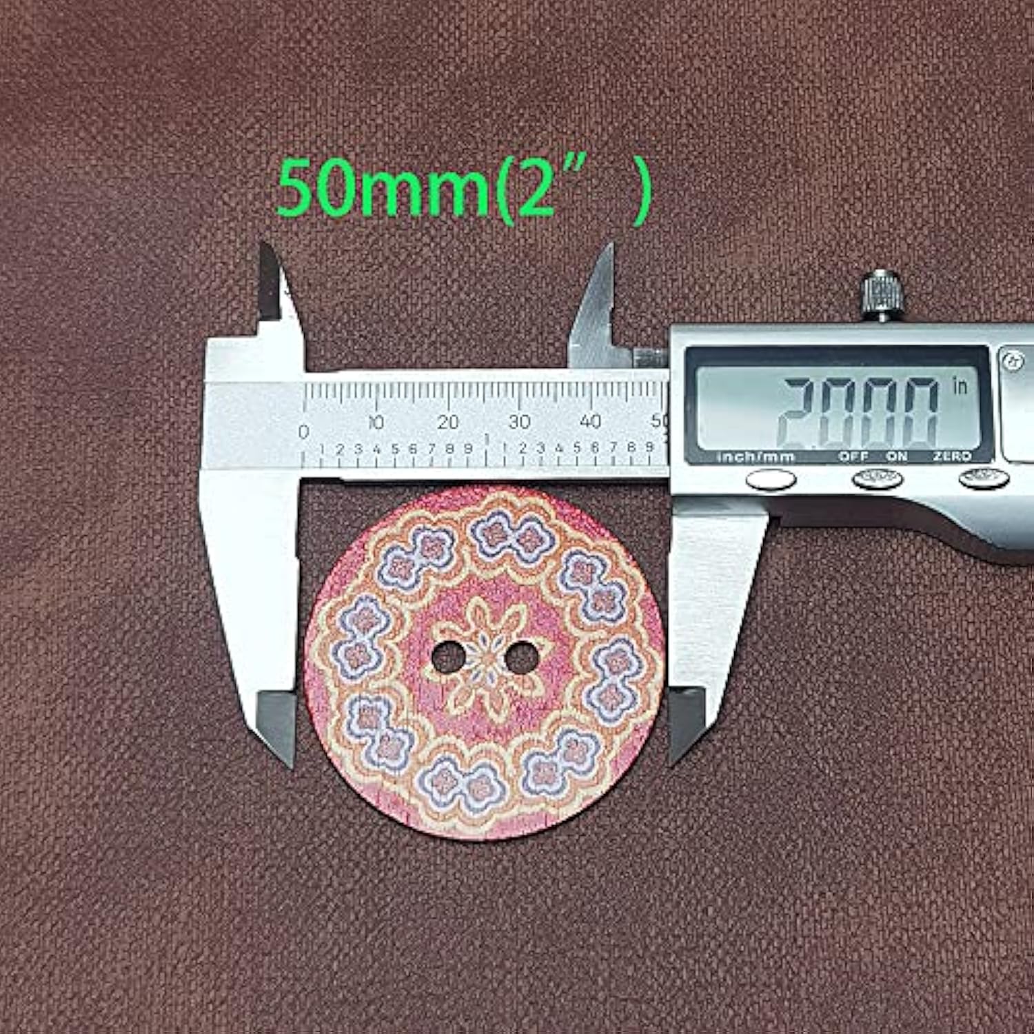 Mix Pattern 30Pcs 2"(50Mm) Large Wood Buttons Craft Sewing Button (Mix
