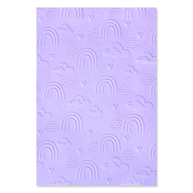 Multi-Level Textured Impressions Embossing Folder Rainbow Sky By Jennifer Ogbo