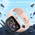Smiling 2 Pack Case Built In Tempered Glass Screen Protector Compatible With Apple Watch Se 2 (2024)/Se/Series 6/Series 5/Series 4 40Mm, Hard Pc Case Overall Protective Cover- Transparent