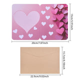 Large Wooden Anniversary Greeting Card With Envelope, Love Heart Wooden Greeting Cards For Valentine'S Day, Weddings, Birthday
