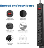 4 Outlet Surge Protector Power Strip USB C 4Ft Braided Cord Flat Plug