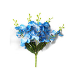 Artificial Butterfly Orchid Flower Silk Flower Bouquet Artificial Flower Plant For Wedding Home Decoration 16'' High Blue