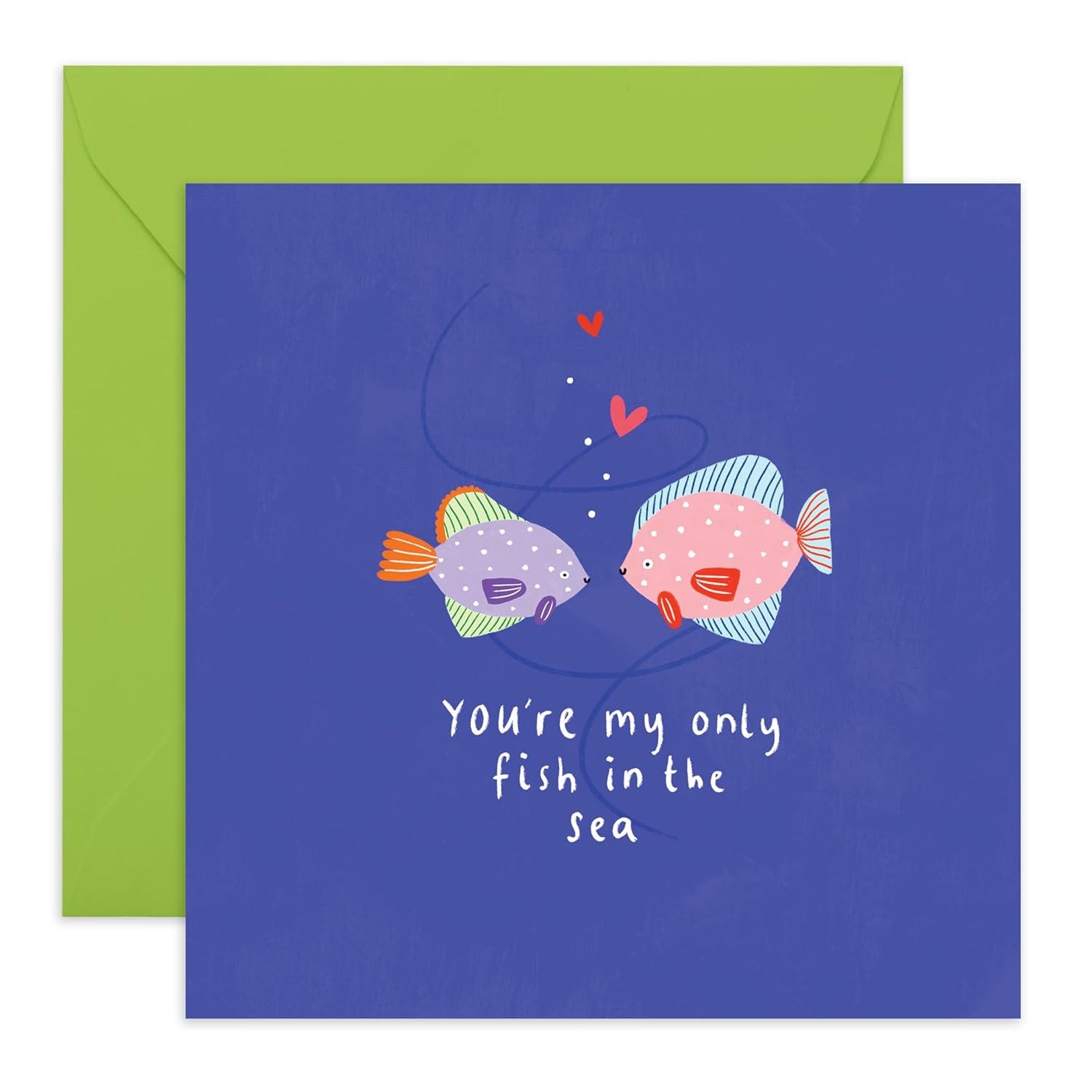 Sweet And Thoughtful Love Card - Only Fish In The Sea - Cute Anniversary Or Valentines Day Card For Boyfriend, Girlfriend, Husband, Wife, Spouse, Partner, Couple, Hon - Comes With Fun Stickers