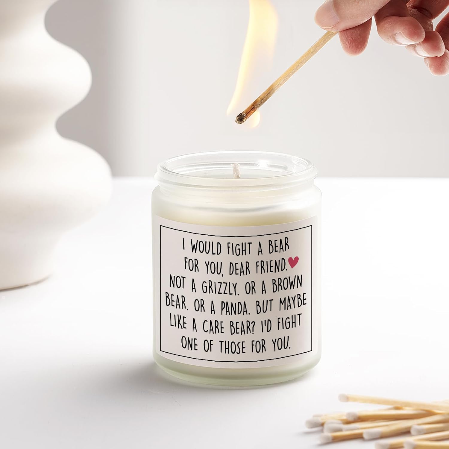 Best Friend Birthday Gifts For Women, Friendship Gifts For Women- Handmade Lavender Natural Soy Wax Candle (7Oz)- Funny Best Friend Candle For Bestie, Bff