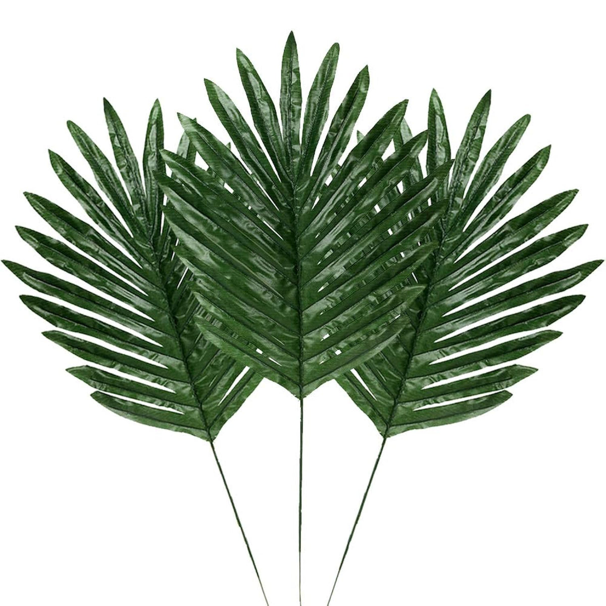 30 Pcs Faux Palm Leaves With Stems Artificial Tropical Plant Imitation Safari Leaves Hawaiian Luau Party Suppliers Decorations,Tiki,Aloha Jungle Beach Birthday Leave Table Decorations