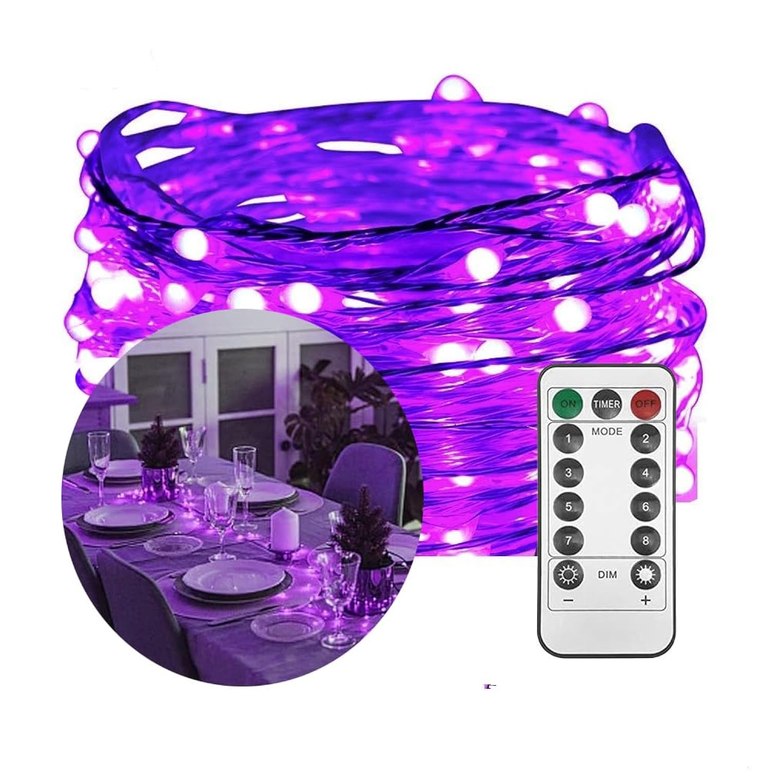 100 Led String Lights, 33 Feet Long Copper Wire Starry Lights Dimmable Fairy Lights For Bedroom,Halloween Christmas East