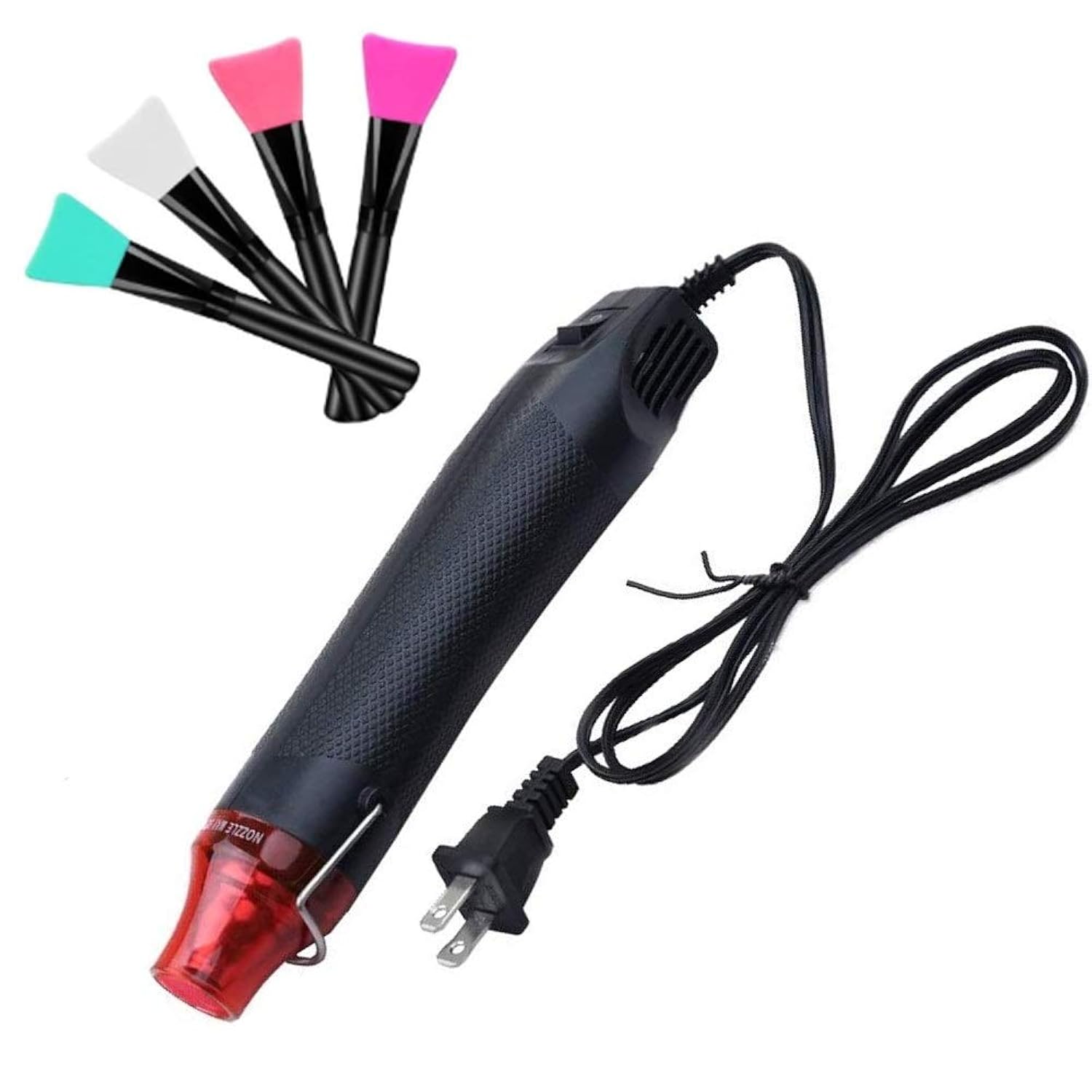 5Pcs Bubble Buster Tool For Making Epoxy Glitter Tumblers, Protable Heat Gun For Diy Acrylic Resin Cups Tumblers To Remove Air Bubbles,4Pcs Magic Epoxy Brushes For Even Smooth, Ideal To Bling (Pink)