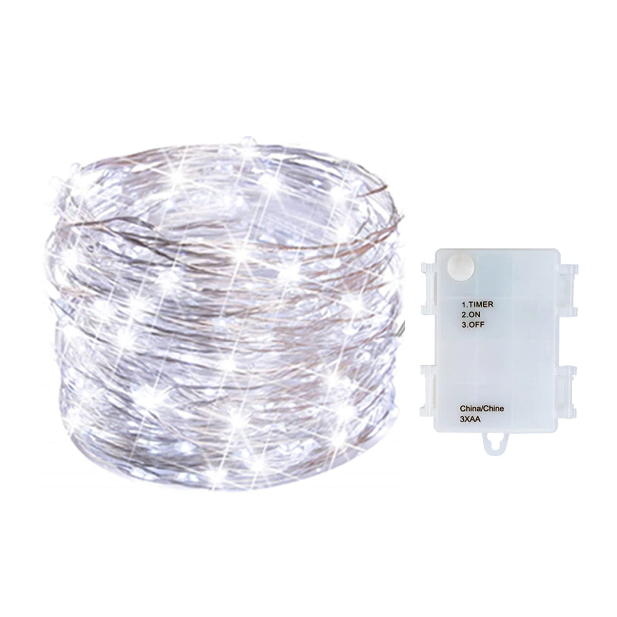 Pack 2 Battery Operated Mini Lights,Indoor Led Fairy Light With Timer 6Hours On/18Hours Off For Wedding Christmas Party