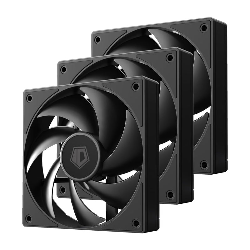 ID-COOLING AF-125-K Trio 120mm Case Fans 3 Pack FDB PC Fans Daisy Chain Connec