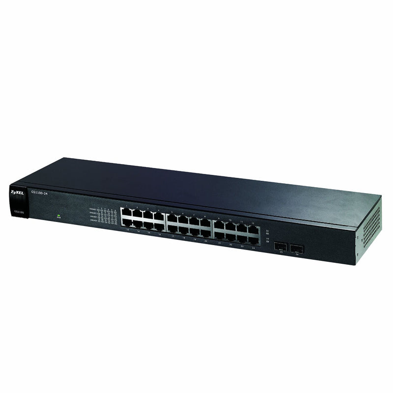 ZyXEL 24-Port Gigabit Ethernet Unmanaged Switch - Fanless Design with 2 SFP Po