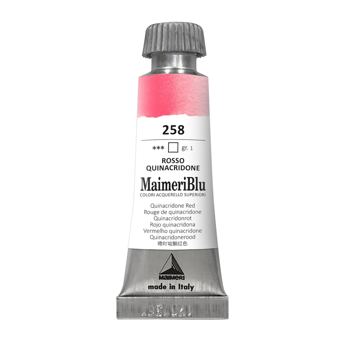 MaimeriBlu 12ml Single-Pigment Watercolor Paint - Quinacridone Red PR209 Professional Watercolor Paint - Lightfast and Transparent Watercolor Paint Tube for Artists