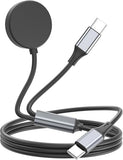 2 in 1 USB C Galaxy Watch Charger Cable 4FT Fast Charging Cord for Samsung Watch and Phone