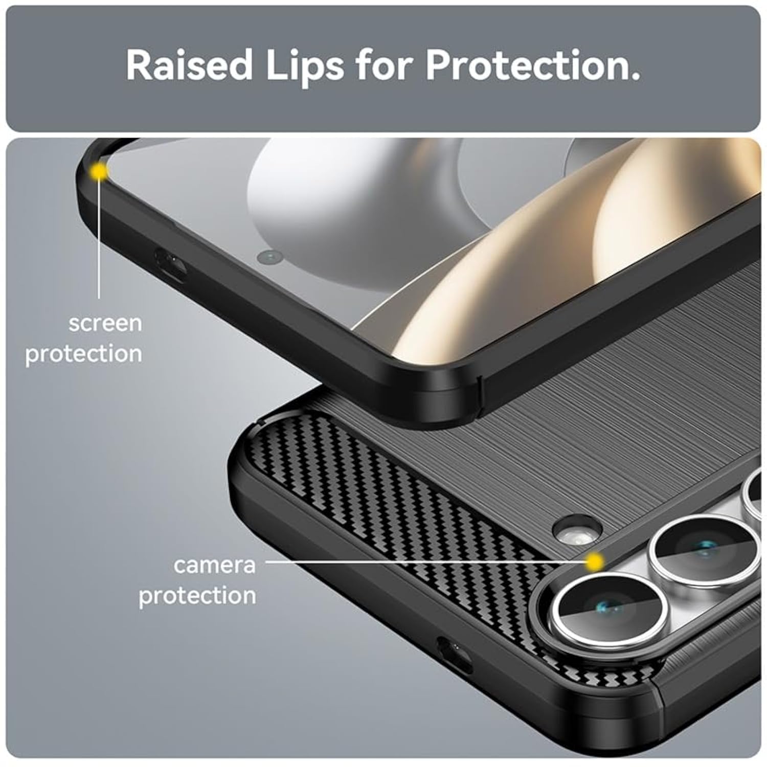 Galaxy S25 FE Phone Case with Screen Protector and Shock Absorption for Samsung Galaxy S25 FE Black