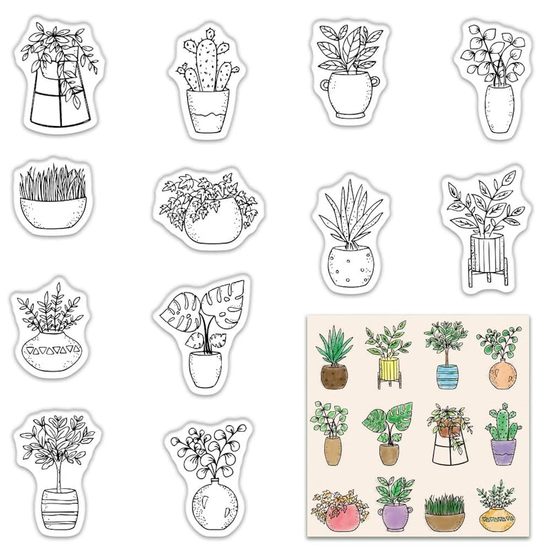 Flowers Clear Stamps For Card Making Flower Stamps Flower Vase Rubber Stamp Po