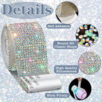 8 Rolls Rhinestone Ribbons, 8 Yard Silver Self Adhesive Rhinestone Ribbon, Bling Crystal Diamond Ribbon Roll Wrap Glittering Rhinestones Sticker For Decoration Car Diy Arts Crafts Wedding