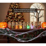 Small Glass Jars With Lids – Set Of 12 Mini Glass Bottles With Corks For Halloween Decorations Fall Décor Wedding & Party Favors, Halloween Diy Crafts, Potions, Spices & Candy, 3.4 Oz