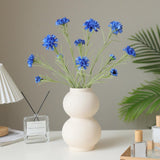 4Pcs 27.56" Blue Artificial Cornflower Stems Chrysanthemum Centaurea Cyanus Wildflowers Silk Cornflower Bunches Fake Flowers Bulk Faux Bachelor'S Button For Vase Bouquet Wedding Home Party Decor