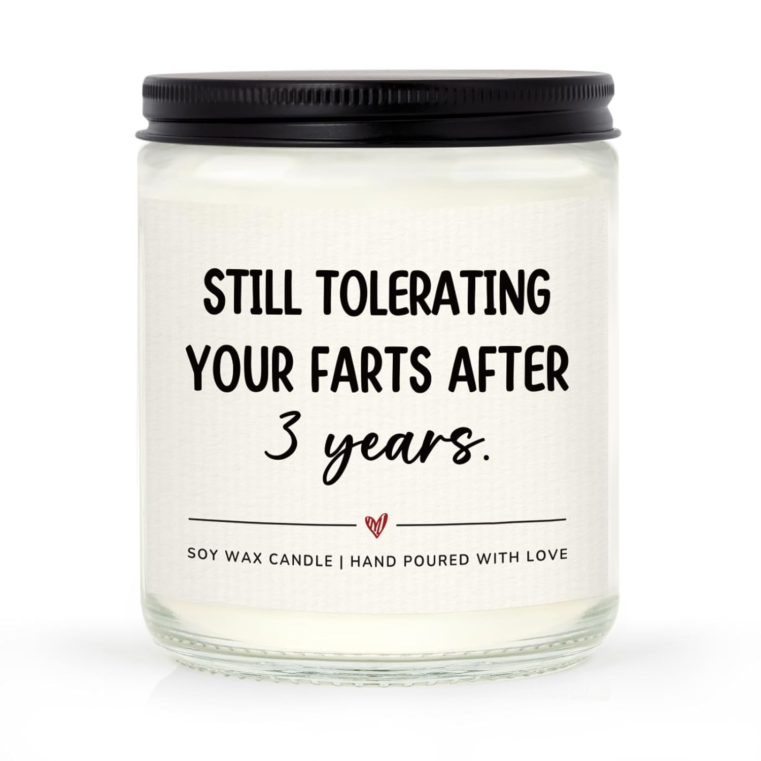 3 Year Anniversary Candle Gifts For Him Her, Funny 3Th Wedding Anniversary Romatic Gifts For Couples, Boyfriend, Girlfriend, Husband, Wife, Handmade Lavender Scented Candle 7Oz