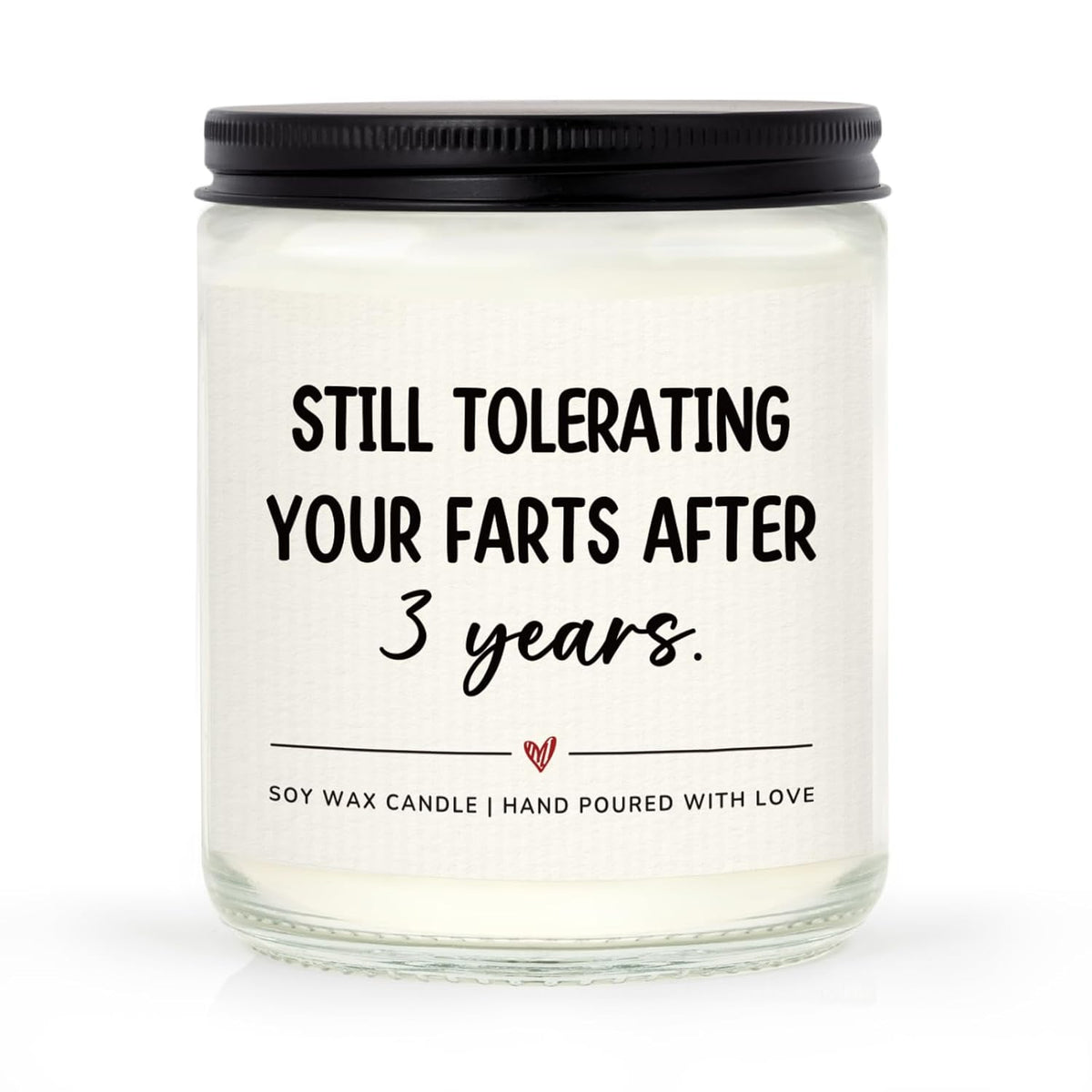 3 Year Anniversary Candle Gifts For Him Her, Funny 3Th Wedding Anniversary Romatic Gifts For Couples, Boyfriend, Girlfriend, Husband, Wife, Handmade Lavender Scented Candle 7Oz